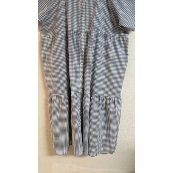 NEW~LOVE OLIVE CO Cotton Light Blue & White Gingham Hanna Dress Size 2XL - Picture 5 of 8